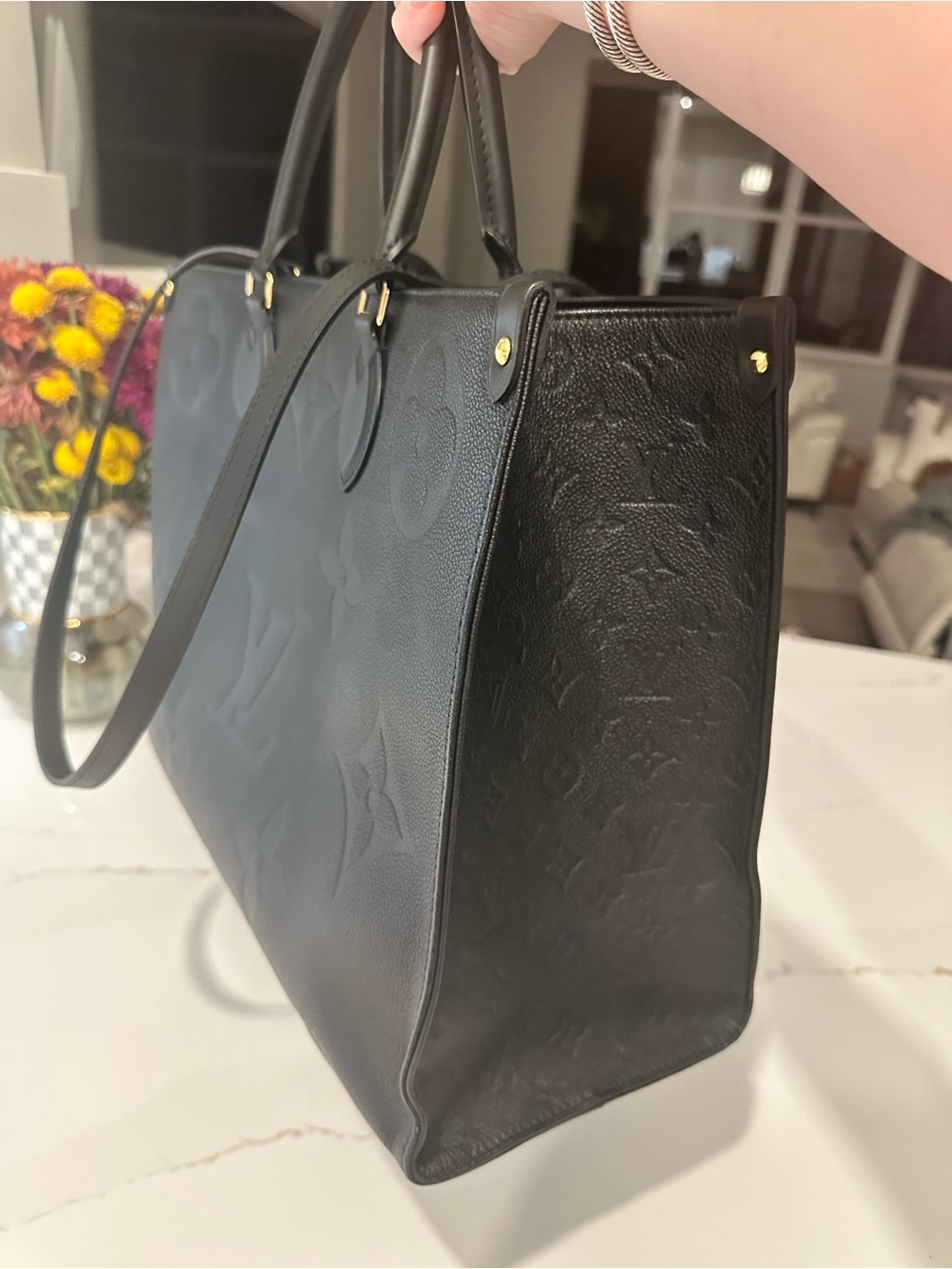 Louis Vuitton Black Embossed Monogram OnTheGo GM